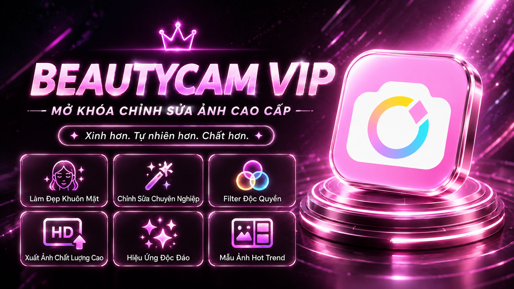 BeautyCam VIP 1 tháng Bảo hành full