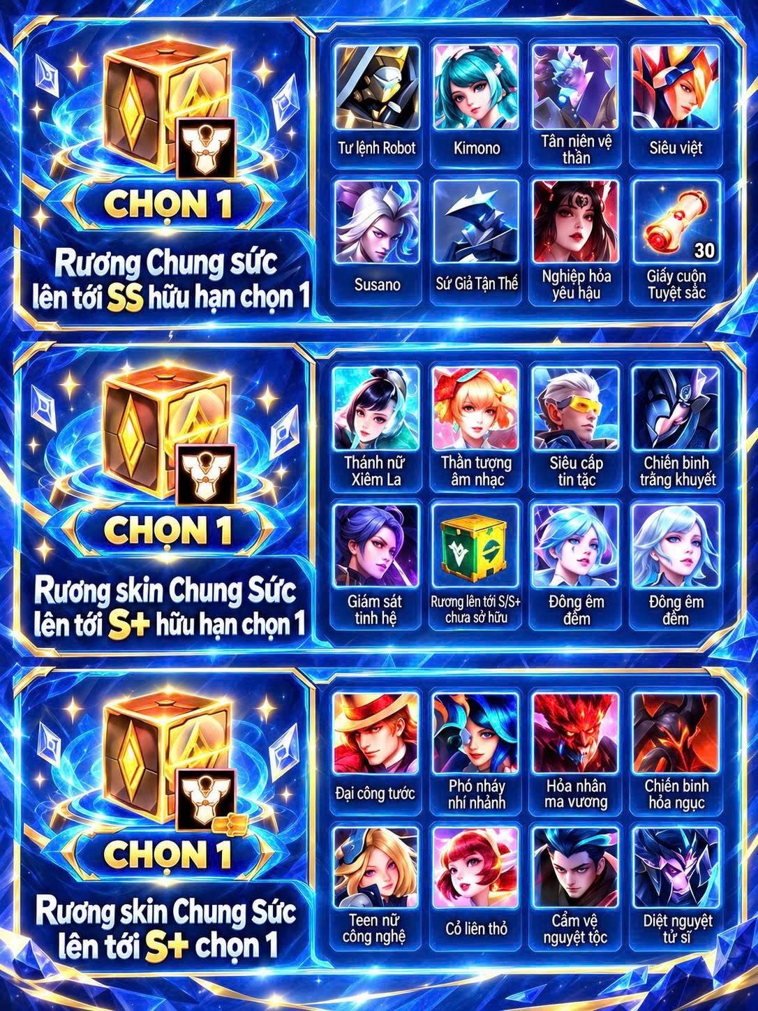 Skin Chung Sức Liên Quân Full 3 rương